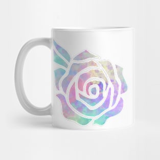 Pastel Tie-Dye Watercolor Rose Mug